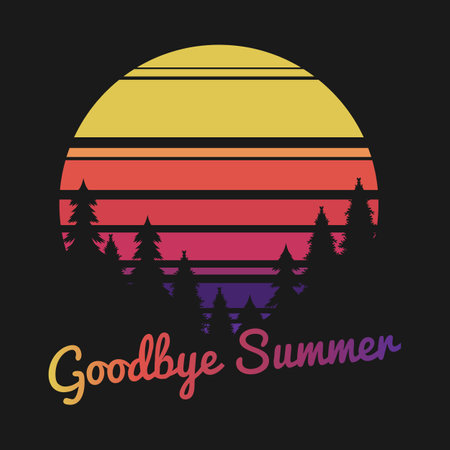 Goodbye Summer, Summer Typography Quote Design.のイラスト素材