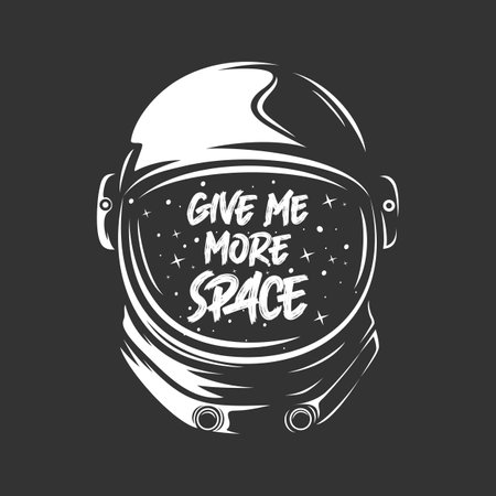 Give Me More Space, Astronaut and Space Typography Quote Design.のイラスト素材