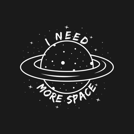 I Need More Space, Astronaut and Space Typography Quote Design.のイラスト素材