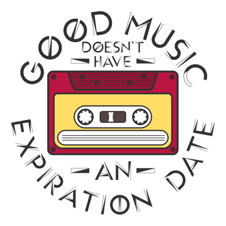 Good Music Doesn't Have An Expiration Date, Music Typography Quote Design.のイラスト素材