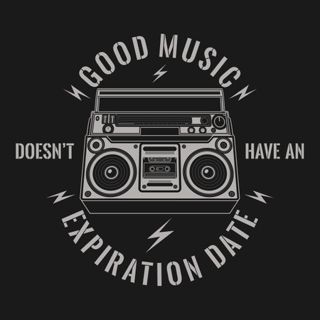 Good Music Doesn't Have An Expiration Date, Music Typography Quote Design.のイラスト素材