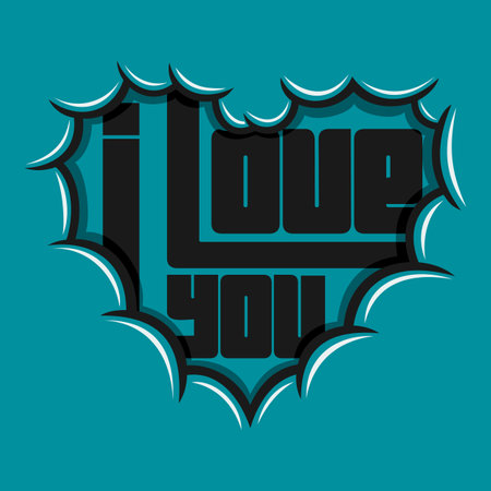 I Love You, Love Typography Quote Design.のイラスト素材