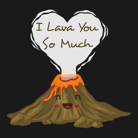 I Lava You So Much, Love Typography Quote Design.のイラスト素材