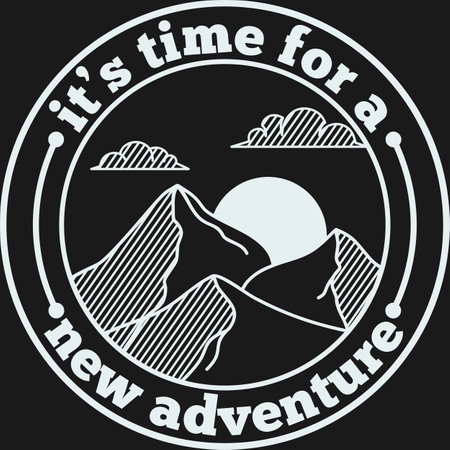 It's Time For a New Adventure, Adventure and Travel Typography Quote Design.のイラスト素材