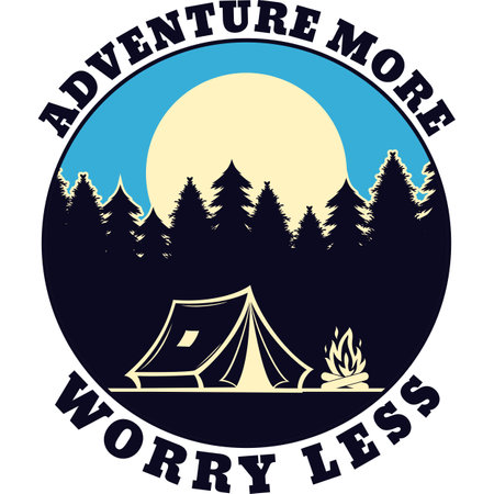 Adventure More Worry Less, Adventure and Travel Typography Quote Design.のイラスト素材