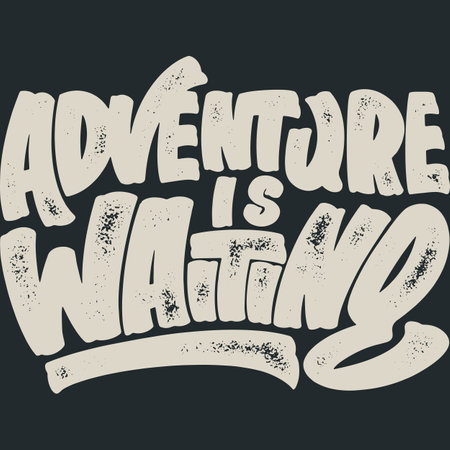 Adventure is Waiting, Adventure and Travel Typography Quote Design.のイラスト素材