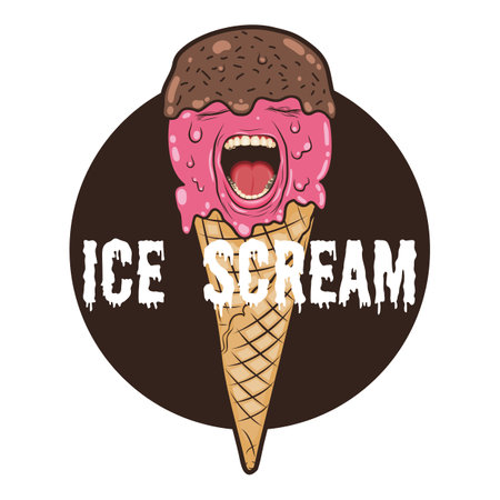 Ice Scream, Funny Typography Quote Design.のイラスト素材