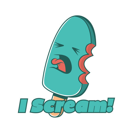 I Scream, Funny Typography Quote Design.のイラスト素材
