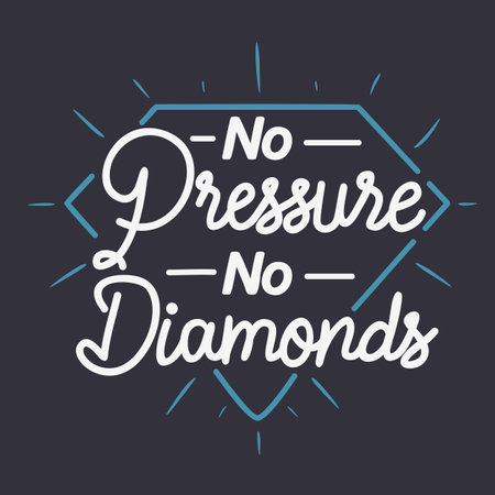 No Pressure No Diamonds, Motivational Typography Quote Design.のイラスト素材
