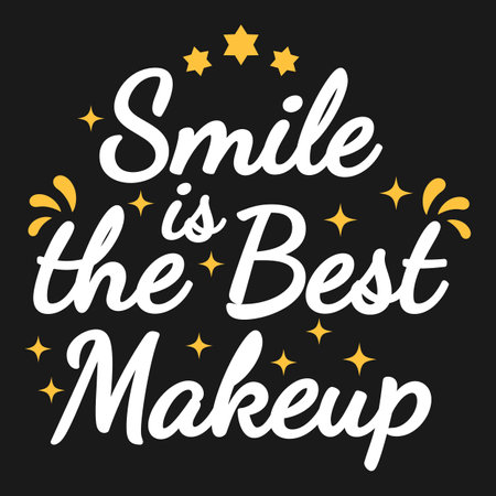 Smile is the Best Makeup, Motivational Typography Quote Design.のイラスト素材