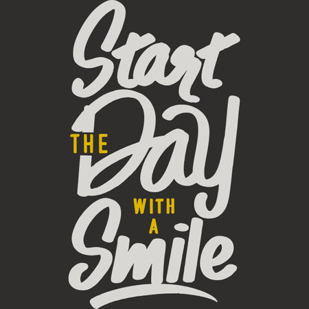 Start the Day With a Smile, Motivational Typography Quote Design.のイラスト素材