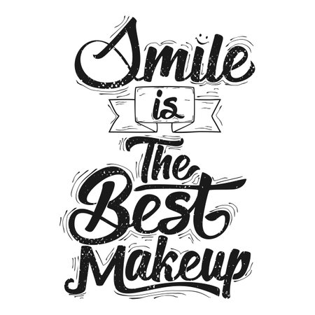 Smile is the Best Makeup, Motivational Typography Quote Design.のイラスト素材