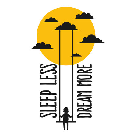 Sleep Less Dream More, Motivational Typography Quote Design.のイラスト素材