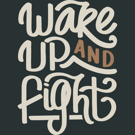 Wake Up and Fight, Motivational Typography Quote Design.のイラスト素材