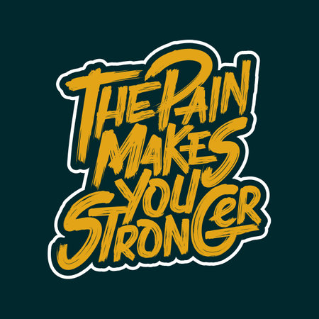 The Pain Makes You Stronger, Motivational Typography Quote Design.のイラスト素材