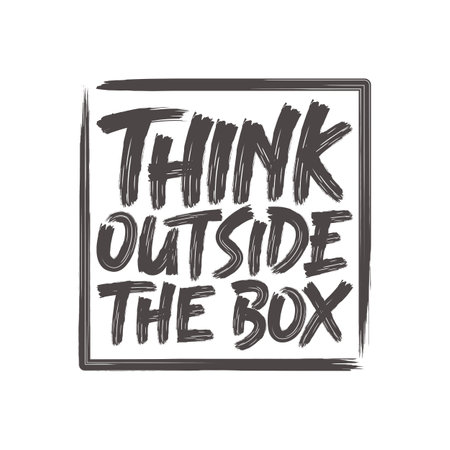 Think Outside the Box, Motivational Typography Quote Design for T-Shirt, Mug, Poster or Other Merchandise.のイラスト素材