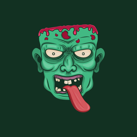 Angry Zombie, Skull and Zombie Typography Quote Design for T-Shirt, Mug, Poster or Other Merchandise.のイラスト素材