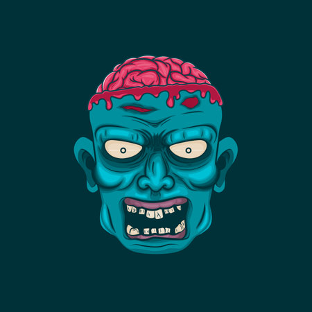 Angry Zombie, Skull and Zombie Typography Quote Design for T-Shirt, Mug, Poster or Other Merchandise.のイラスト素材