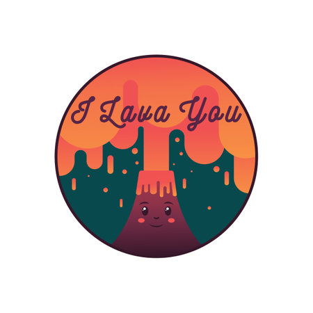 I Lava You, Love Typography Quote Design for T-Shirt, Mug, Poster or Other Merchandise.のイラスト素材