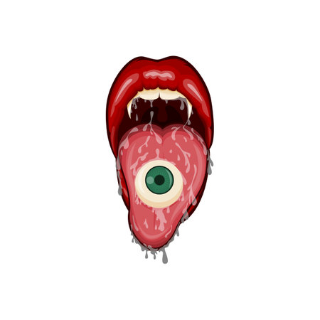 Eye Ball, Skull and Zombie Typography Quote Design for T-Shirt, Mug, Poster or Other Merchandise.のイラスト素材