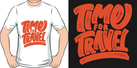 Time for Travel, Adventure and Travel T-Shirt Design.のイラスト素材