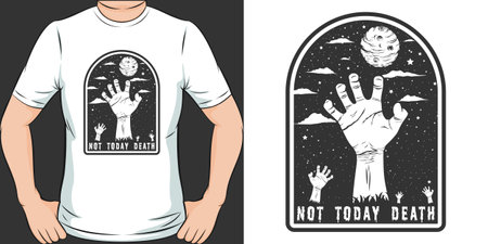 Not Today Death, Skull and Zombie T-Shirt Design.のイラスト素材