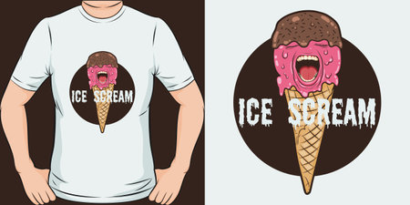 Ice Scream, Funny Quote T-Shirt Design.のイラスト素材