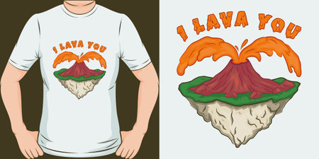 I Lava You, Love Quote T-Shirt Design.のイラスト素材