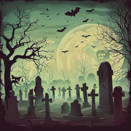 Spooky Retro Style Halloween Backgroundの素材