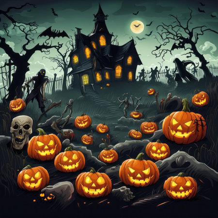 Creepy and Spooky Halloween Backgroundの素材