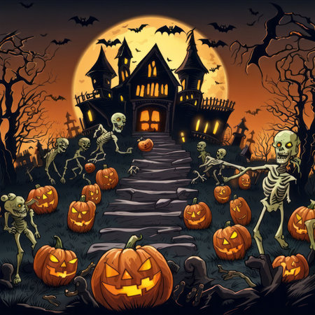 Creepy and Spooky Halloween Backgroundの素材