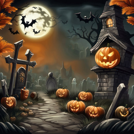 Creepy and Spooky Halloween Backgroundの素材