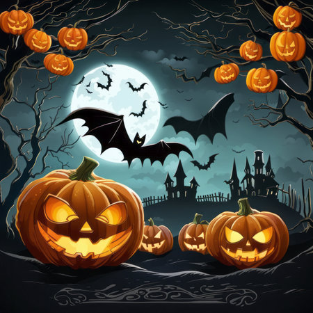 Creepy and Spooky Halloween Backgroundの素材