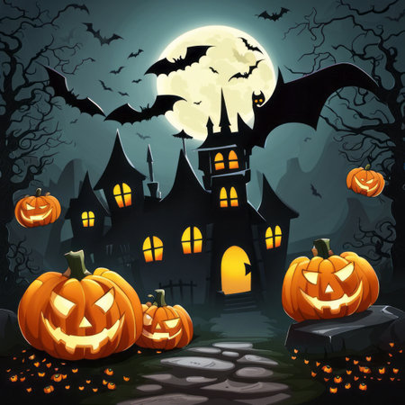 Creepy and Spooky Halloween Backgroundの素材