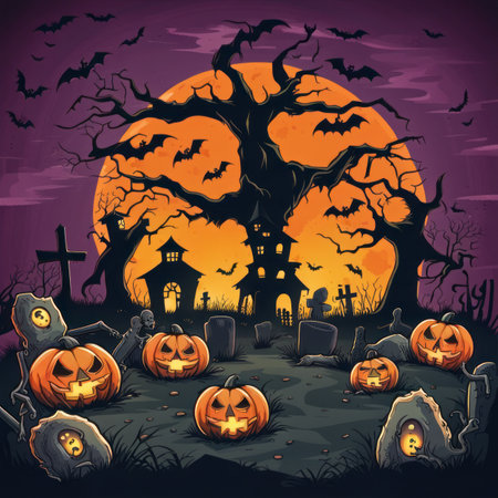 Creepy and Spooky Halloween Backgroundの素材