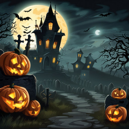 Creepy and Spooky Halloween Backgroundの素材