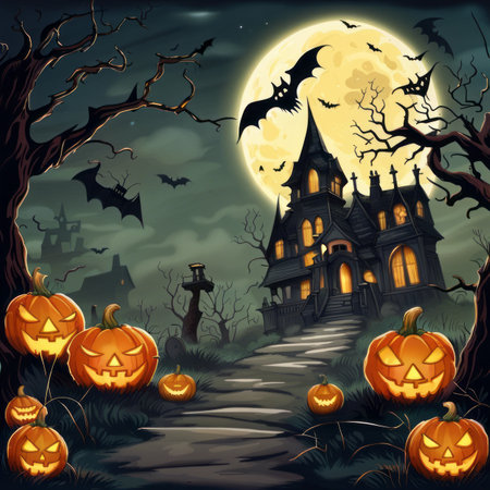 Creepy and Spooky Halloween Backgroundの素材