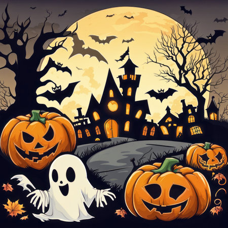 Creepy and Spooky Halloween Backgroundの素材