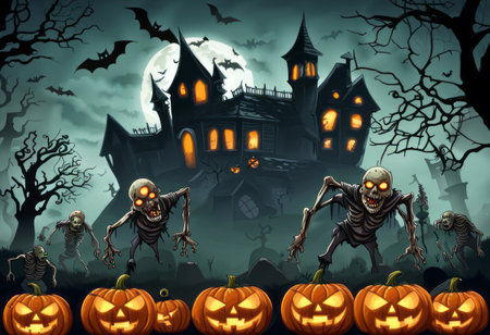 Creepy and Spooky Halloween Backgroundの素材