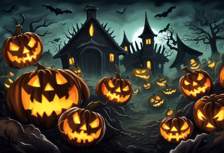 Creepy and Spooky Halloween Backgroundの素材
