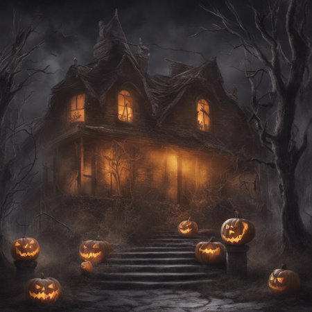 Creepy and Spooky Retro Style Halloween Backgroundの素材