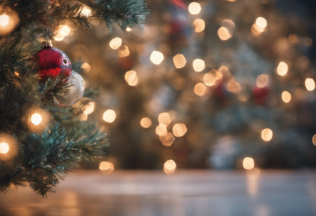 Merry Christmas Banner With Christmas Tree Ornamentsの素材