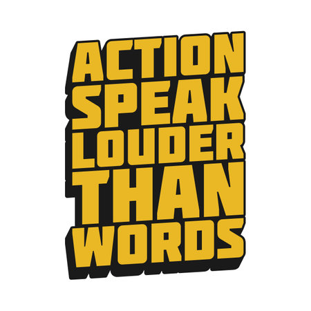 Action Speak Louder Than Words Motivational Typographic Quote Design.のイラスト素材