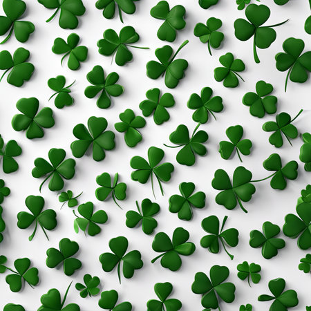 Four Leaf Clover on a White Background for St. Patrick's Day Backgroundの素材