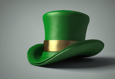 Leprechaun's Green Hat on a White Background for St. Patrick's Day Backgroundの素材