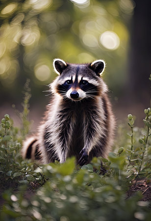 A Racoon in the Forest for World Wildlife Day Backgroundの素材