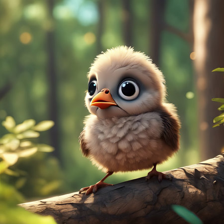 3D Style of a Bird in the Forest for World Wildlife Day Backgroundの素材
