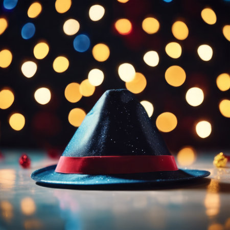 Party Hat and Other Decorations for April Fools or Birthday Backgroundの素材