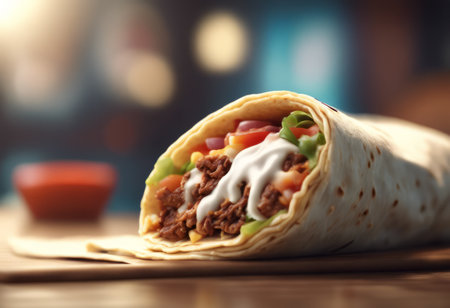 Traditional Mexican Food Burritos on the Table for Food Backgroundの素材