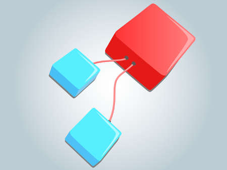 Linked cubes illustrationのイラスト素材